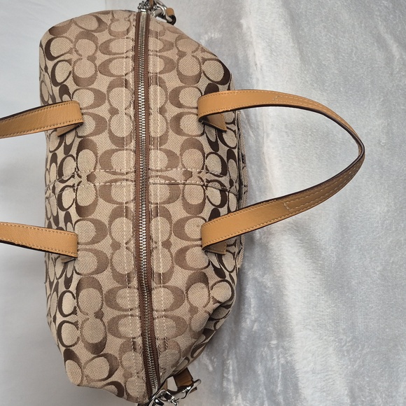 Coach Tan and Brown LARGE Signature Handbag - Picture 8 of 16